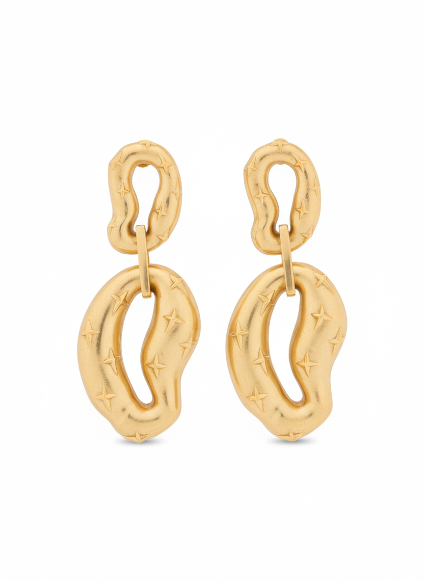 Gold Stellar Rift Dangler Earring - Statement Jewellery by nEo Near Earth Object