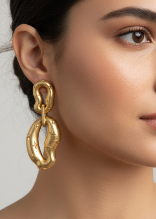 Gold Stellar Rift Dangler Earring - Statement Jewellery by nEo Near Earth Object