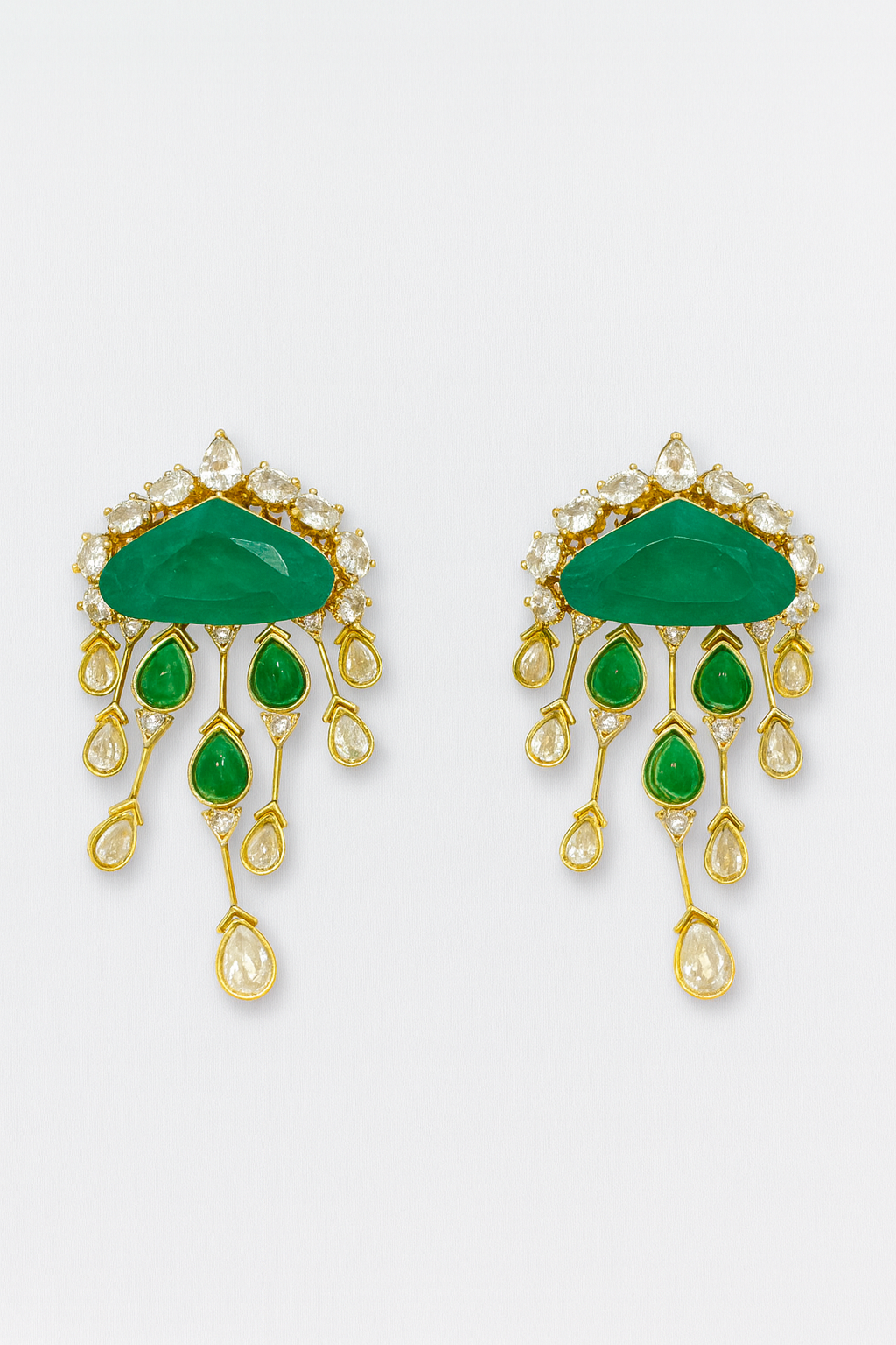 Green Gemstone Palatine Tiered Earrings - Heritage jewelry by nEo