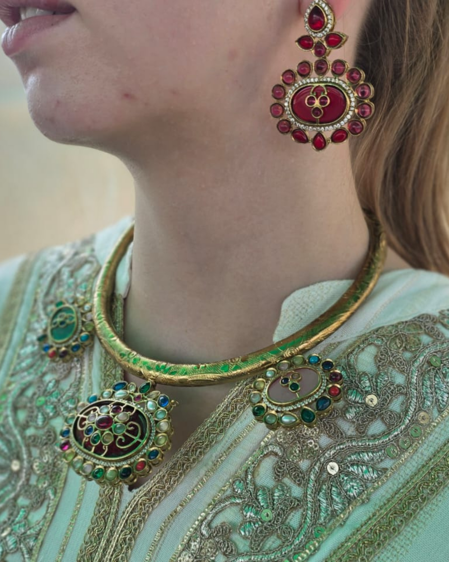 Heritage Gold Medallion Set Necklace & Earrings - Heritage jewelry by nEo