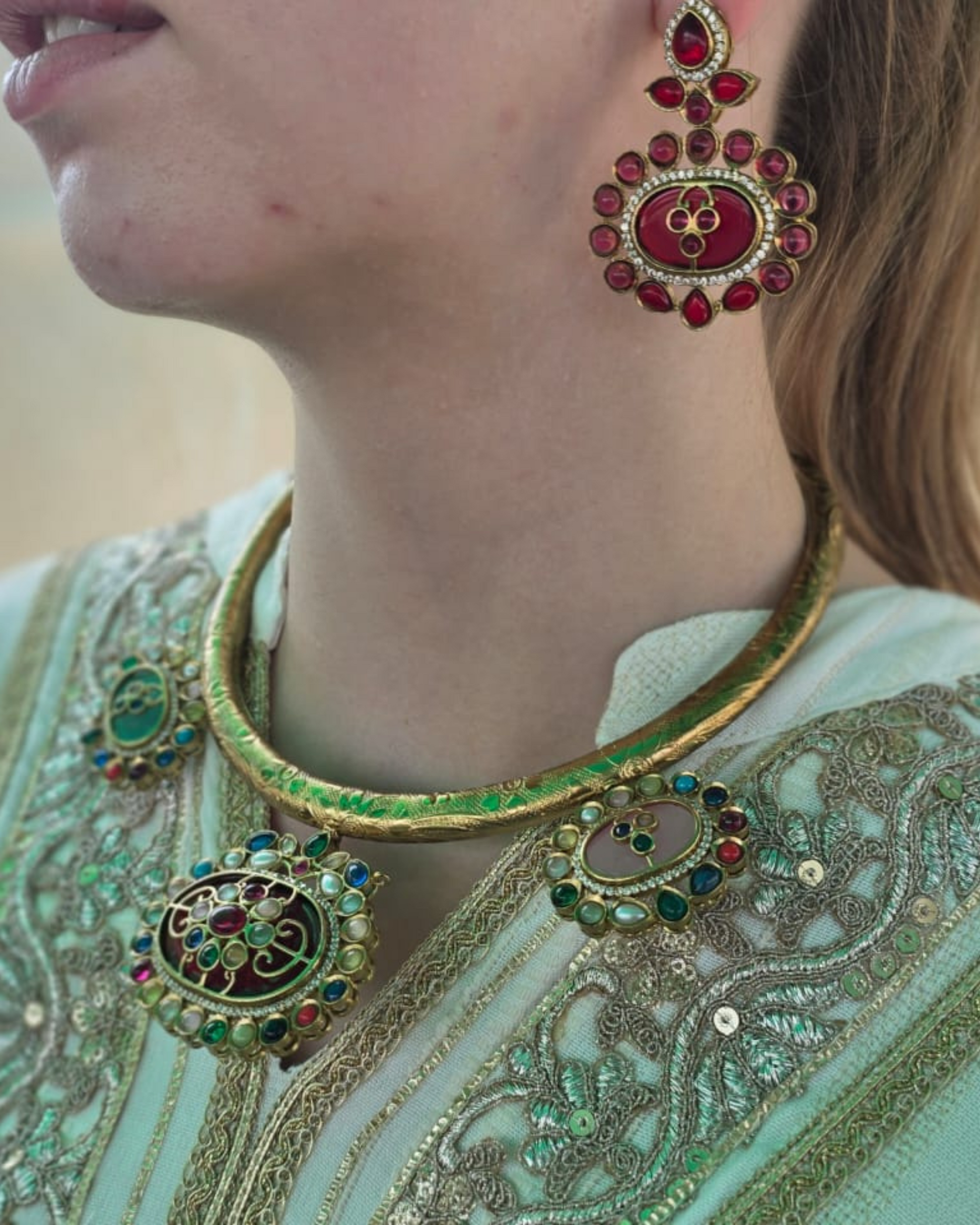 Heritage Gold Medallion Set Necklace & Earrings - Heritage jewelry by nEo
