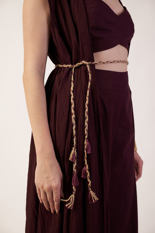 Meteor Ember Set (Overlay and Camisole) : Person Wearing a Coca cola overlay, camisole & Pant with a braided belt - near Earth object | Women's Overlay & Camisole | Jacket | Pret Clothes | nEo Clothes.