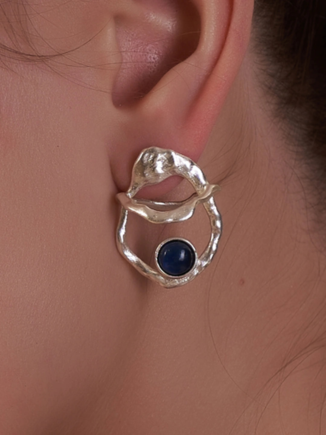 Silver Plated Earrings Orbit Eye Earrings