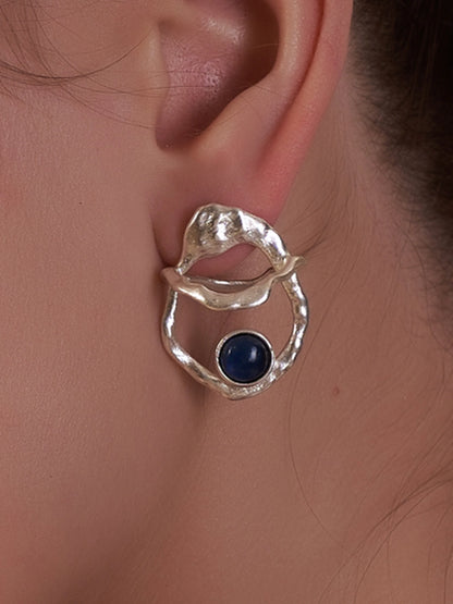 Silver Plated Earrings Orbit Eye Earrings