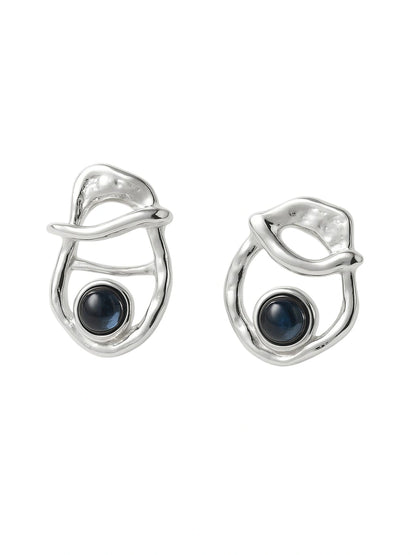 Silver Plated Earrings Orbit Eye Earrings
