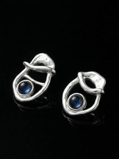Silver Plated Earrings Orbit Eye Earrings
