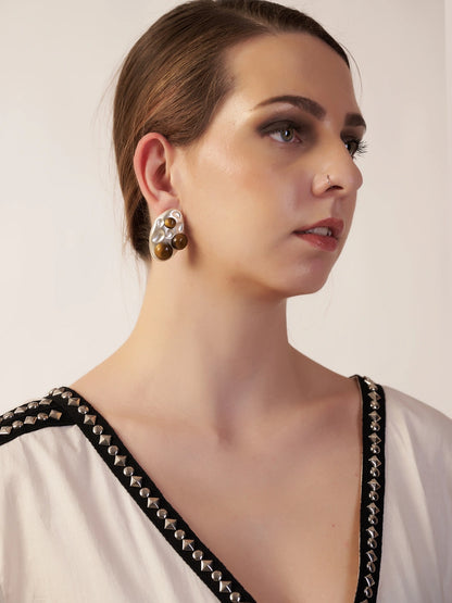 Silver Plated Earrings Planet Cluster Earrings 