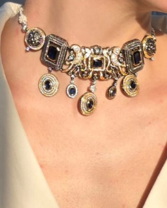 Heritage Silver & Gold Regal Solstice Set Necklace & Earring - Heritage jewelry by nEo