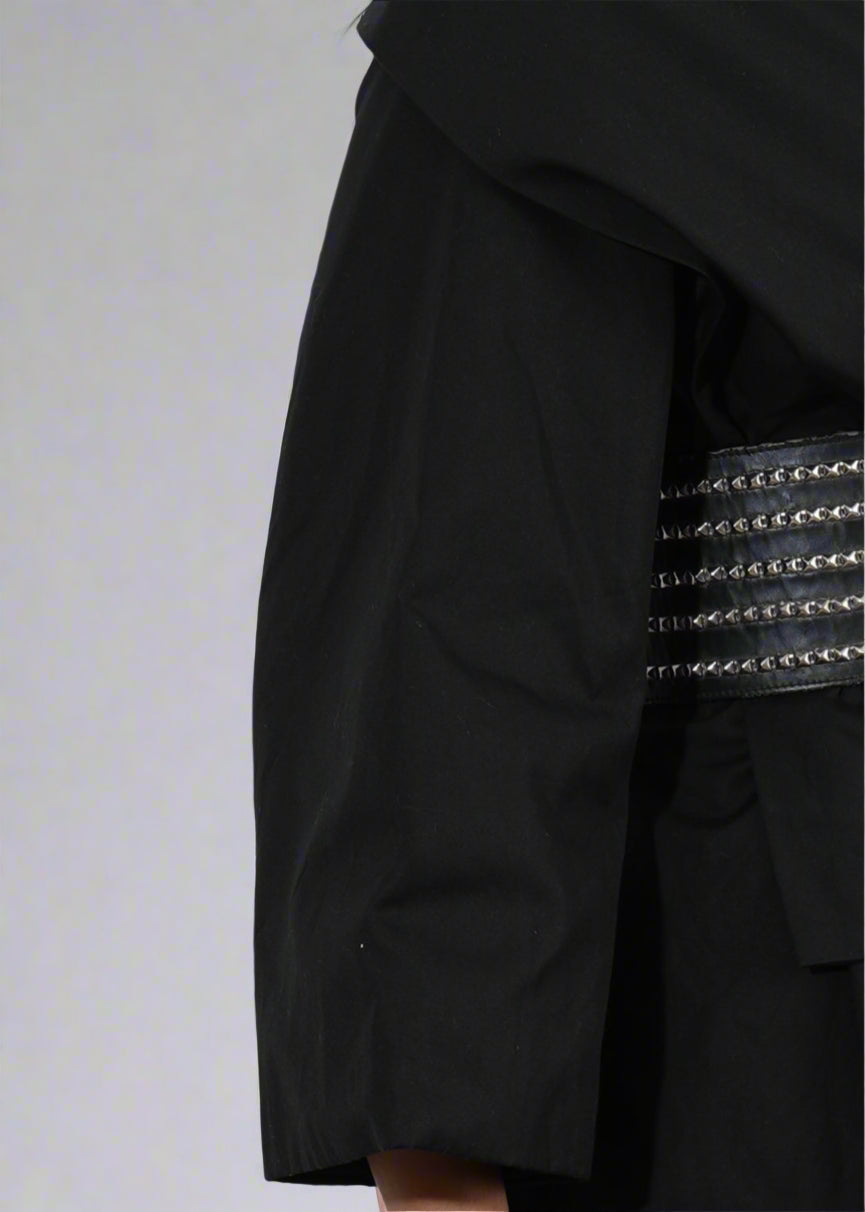 Black coat with studded details | Women's Overlay & Camisole | Jacket | Pret Clothes | nEo Clothes.