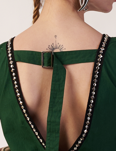 Green dress with studded details | Women Jumpsuit | Pret Clothes | nEo Clothes.