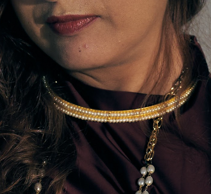 Dusk Pearl Halo Choker