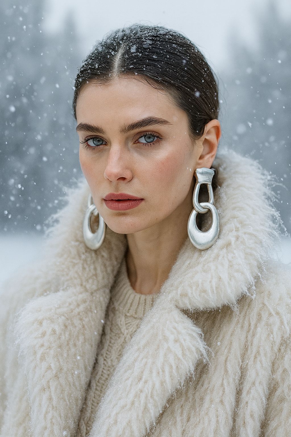 Silver Impact Curve Danglers - Earring - Statement Jewellery by nEo Near Earth Object