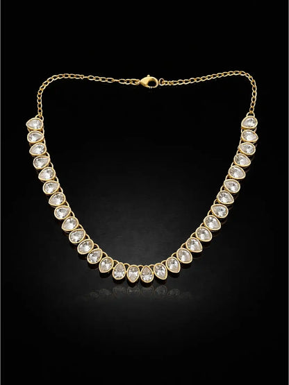 Golden Colour Choker with Gemsone