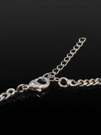 Lock Closeup of Silver Statement Choker with CZstone - Stardust Drop Necklace