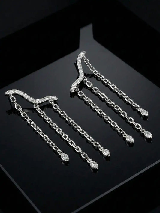 Silver Plated Earrings Starfall Earrings