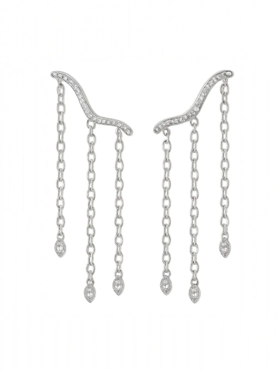 Silver Plated Earrings Starfall Earrings
