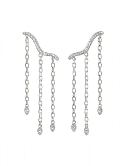 Silver Plated Earrings Starfall Earrings