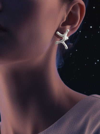 Silver Plated Earrings Stellar Bloom Earrings