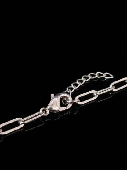 Lock Closeup Silver Cross Statement Necklace with CZstone - The Gothic Grace