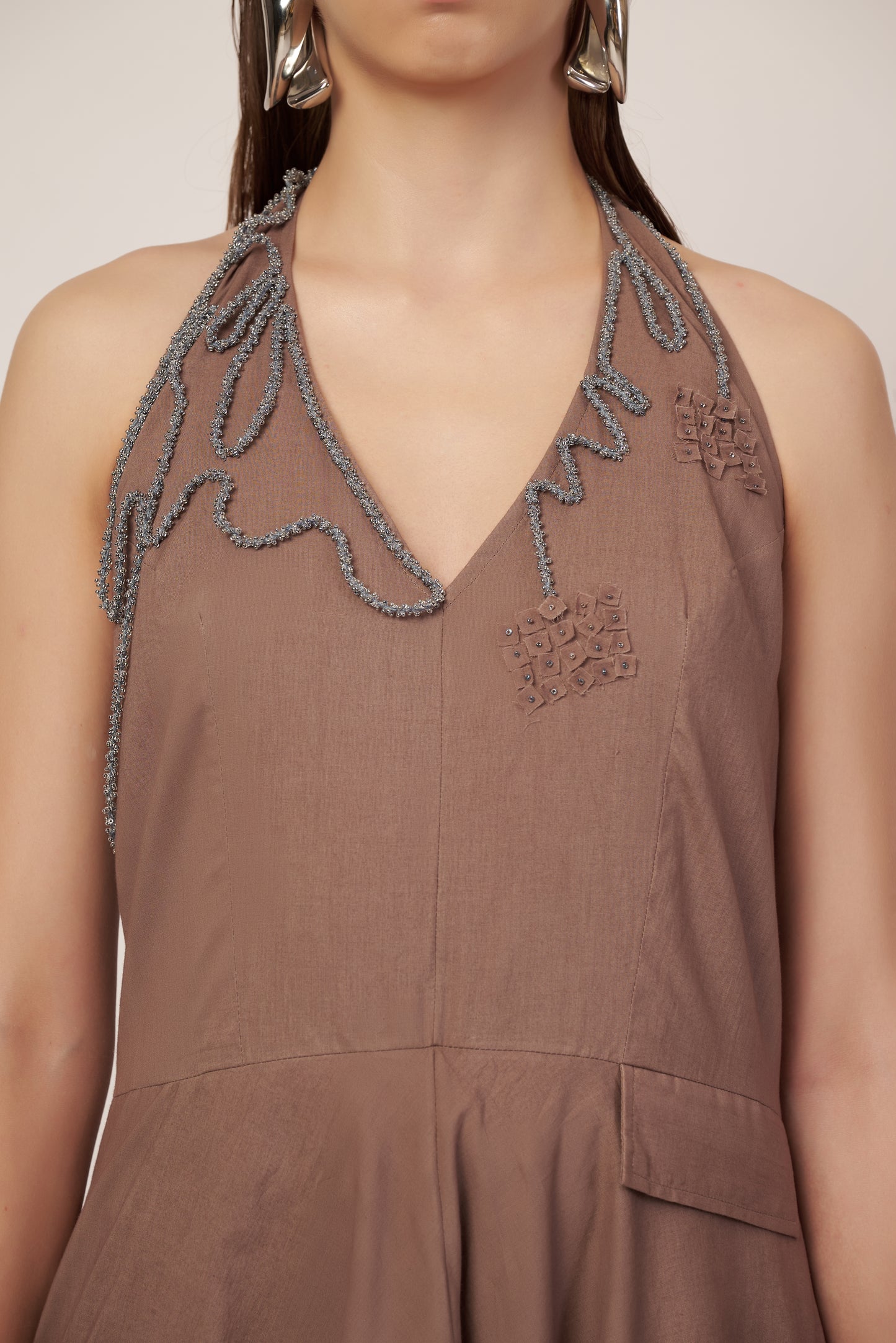 Beige sleeveless top with intricate detailing  | Women Dresses | Pret Clothes | nEo Clothes.