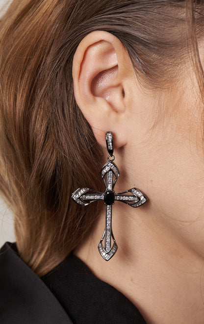 Obsidian Cross Drops