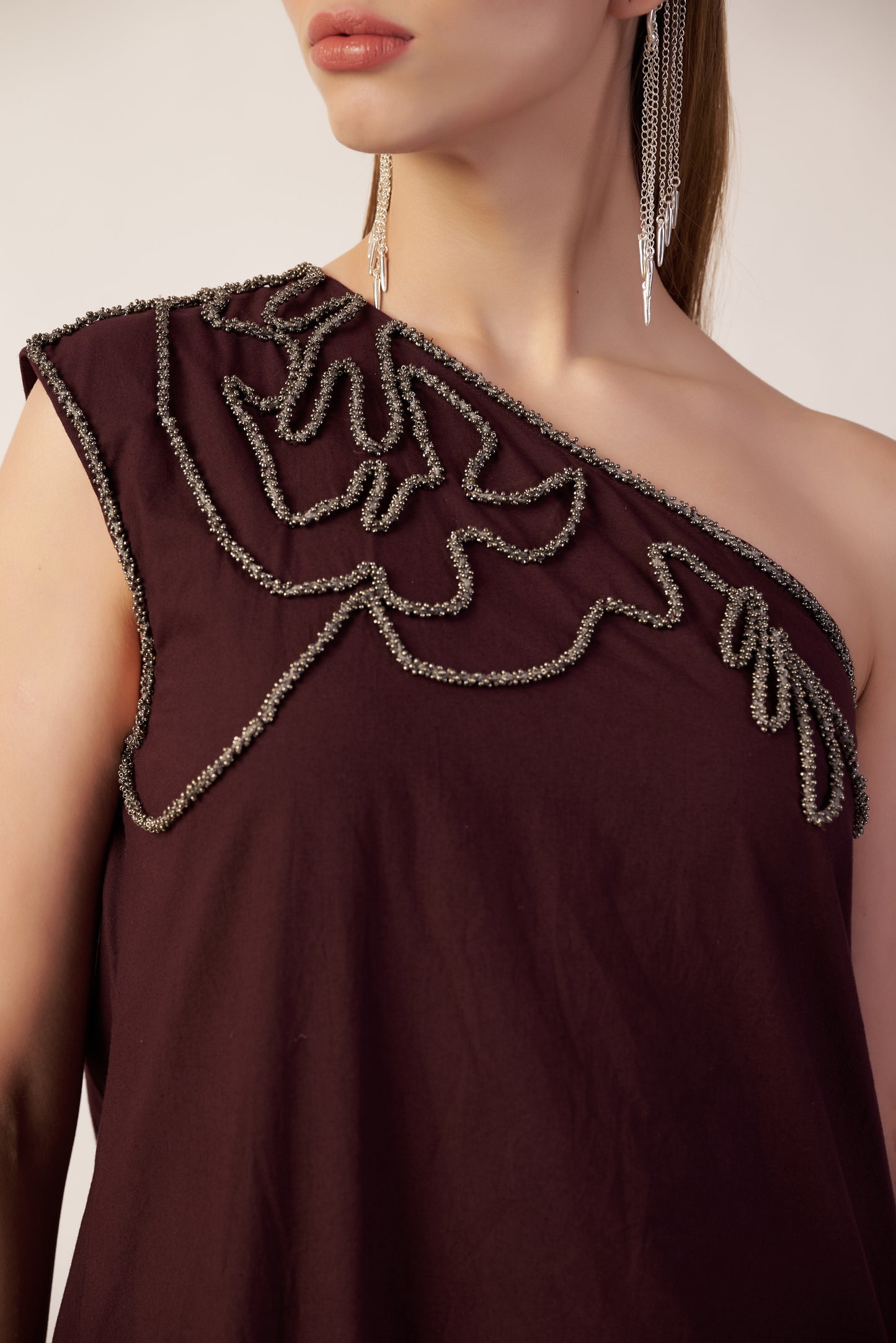 Coca cola one-shoulder dress with decorative neckline | Women Dresses | Pret Clothes | nEo Clothes.