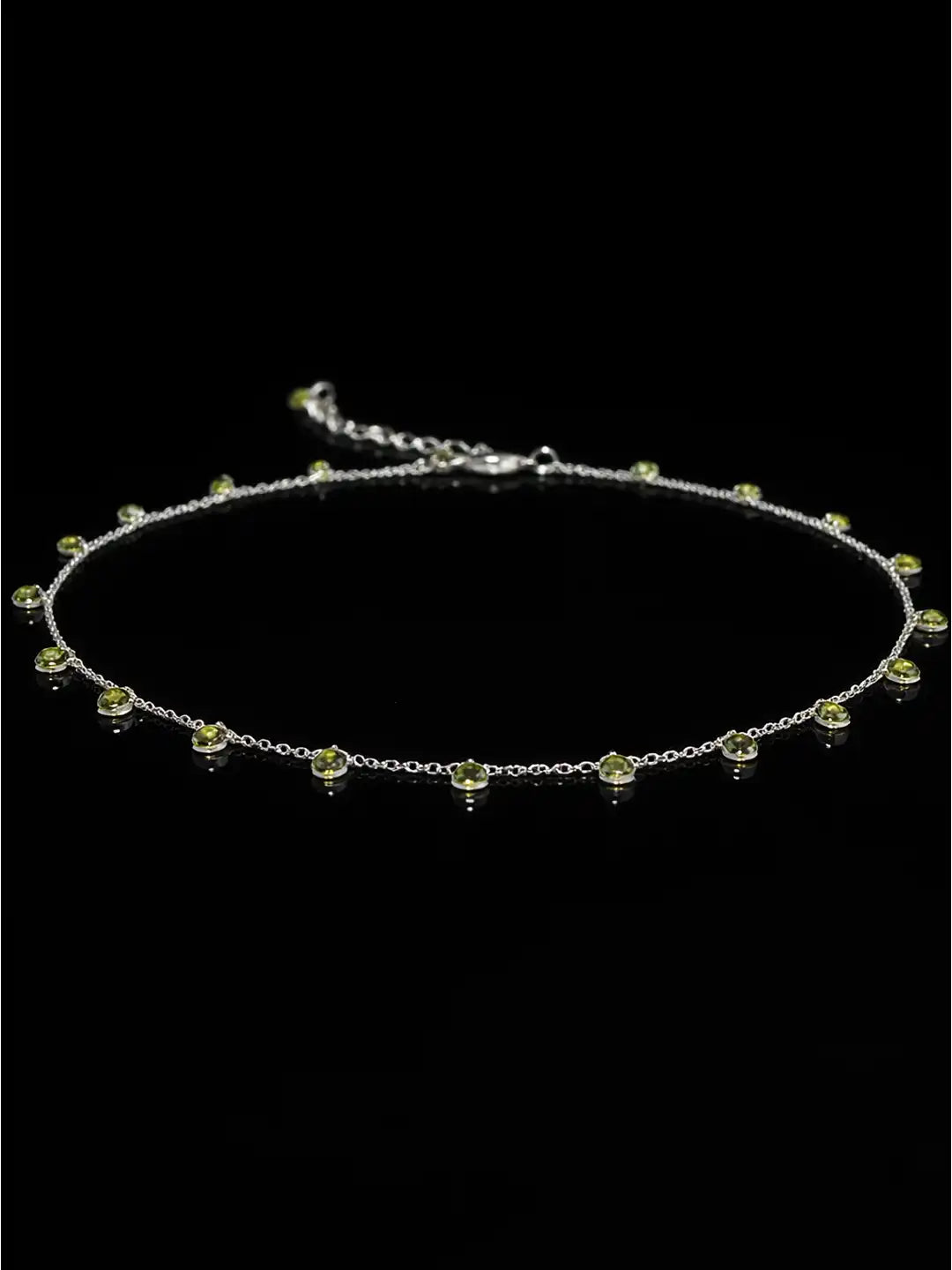 Silver Verdant Orbit Necklace with Yellow Gemstone crafted in 925 silver