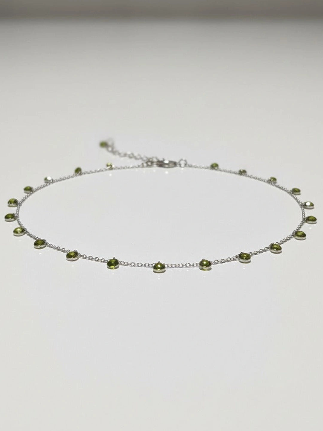 Silver Verdant Orbit Necklace with Yellow Gemstone crafted in 925 silver