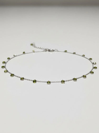Silver Verdant Orbit Necklace with Yellow Gemstone crafted in 925 silver