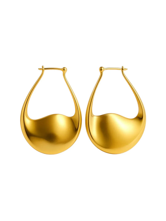 Pair of gold hoop earrings for daily | Statement Earrings | neo jewelry 