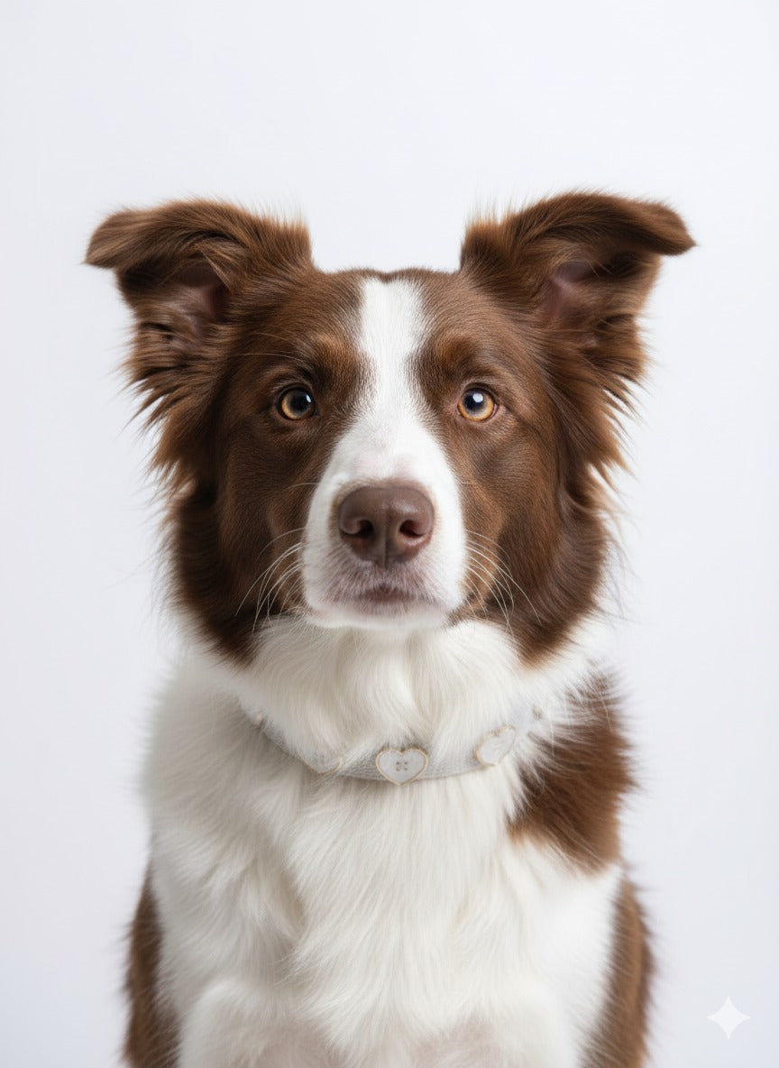 Organic White Heart Pet Collars