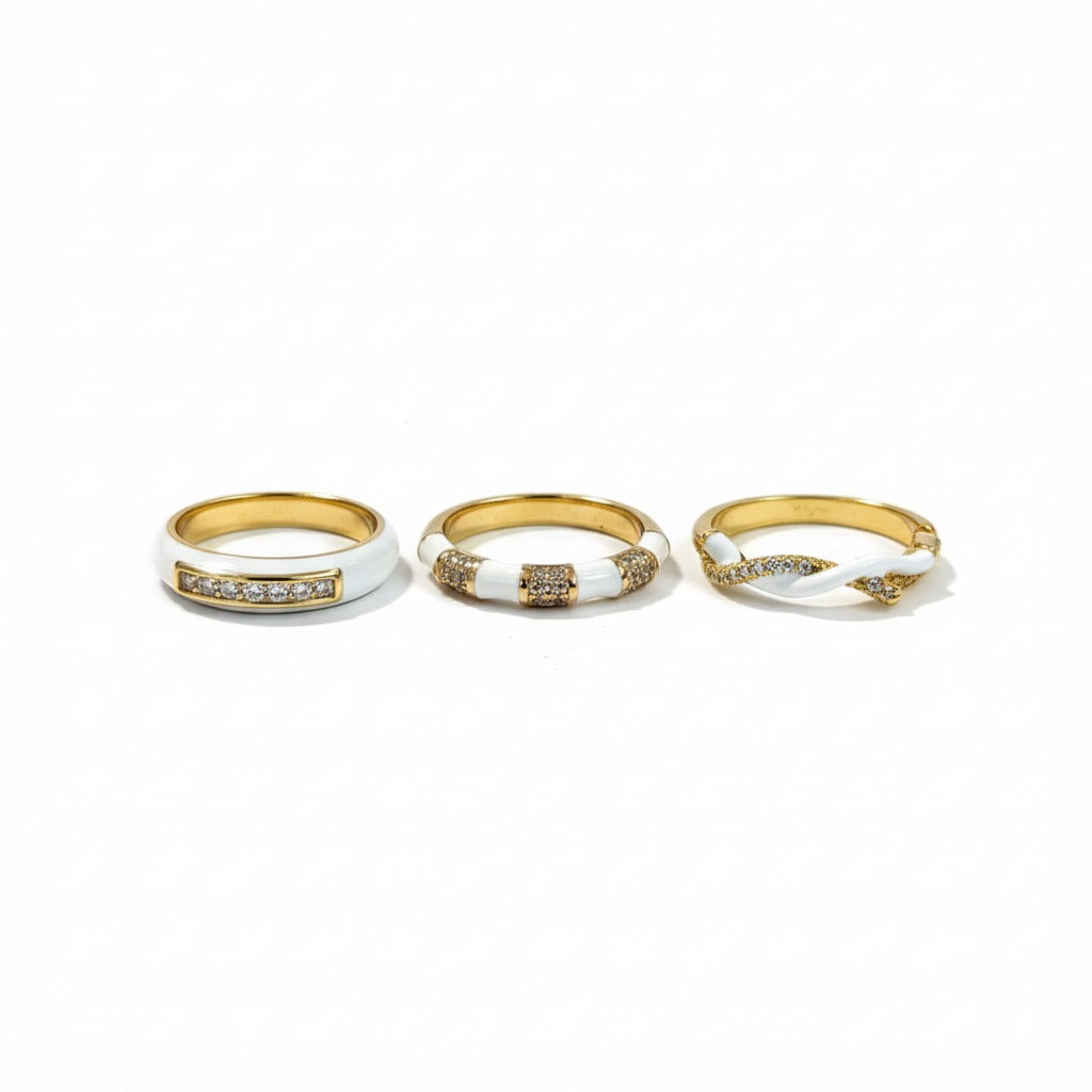 Ivory Eclipse Ring - (Stack of 3)