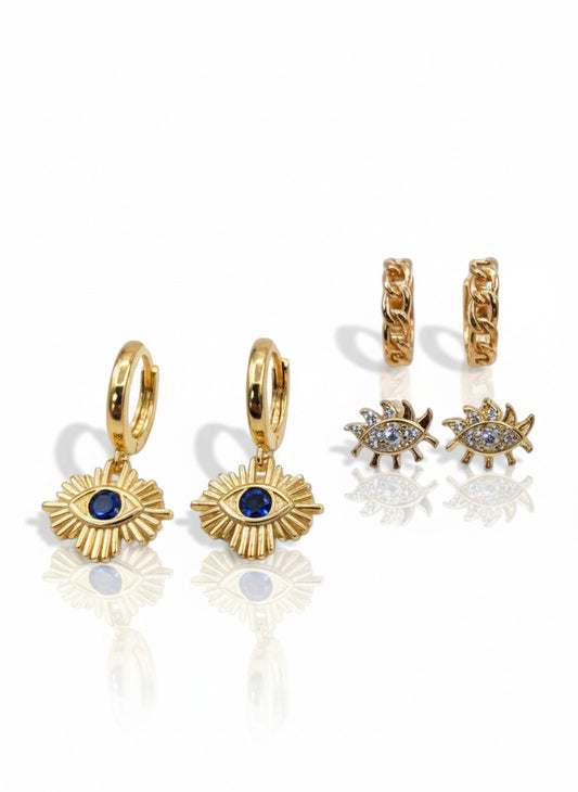 Starlit Gaze Earrings - (Stack of 3)