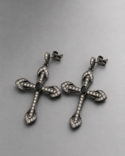 Obsidian Cross Drops