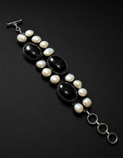 Noir Moon Pearl Bracelet (Man)