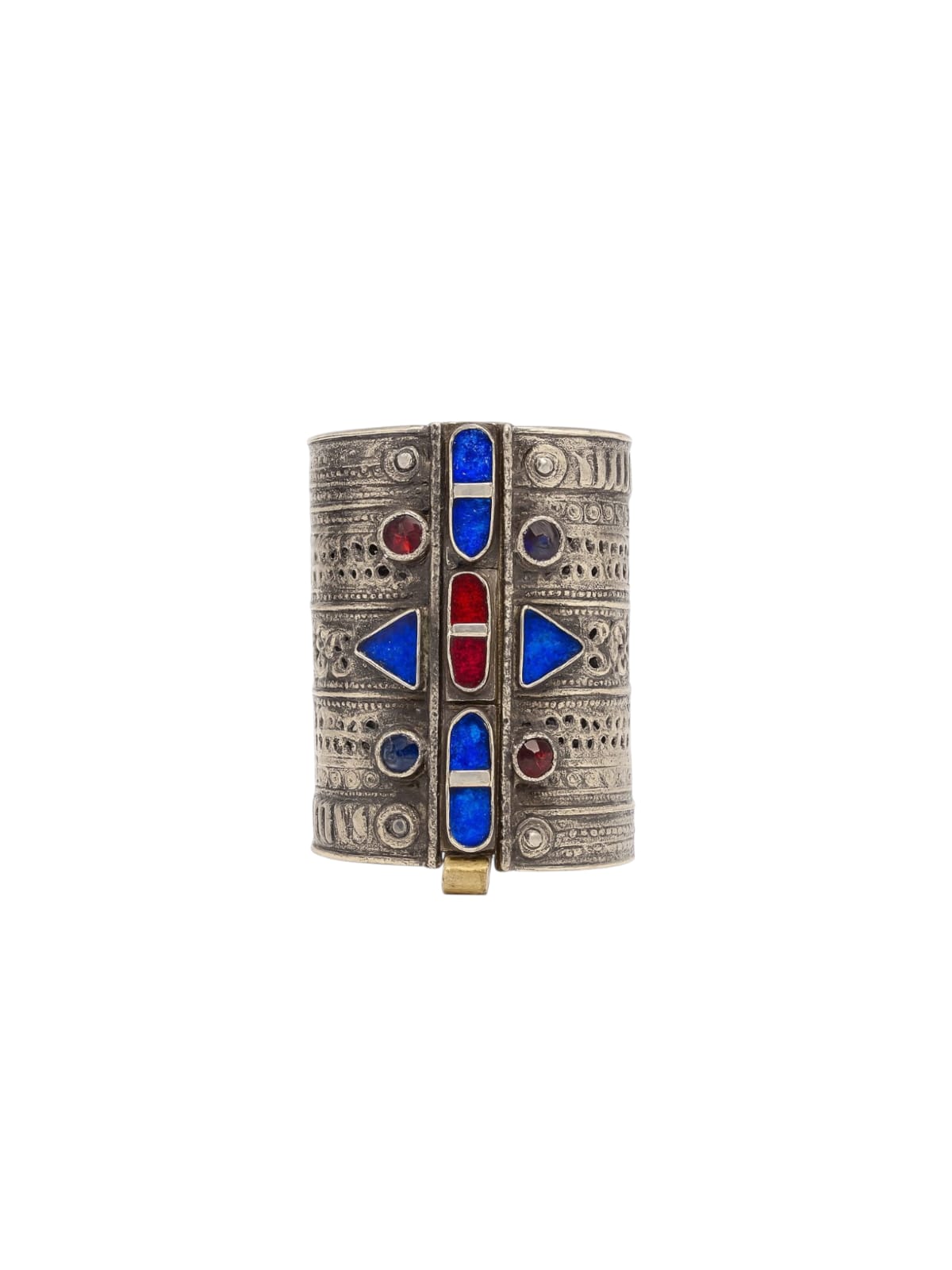 Decorative bracelet  with geometric patterns and colored gemstones | Statement Handcuff | Bracelet | neo jewelry 