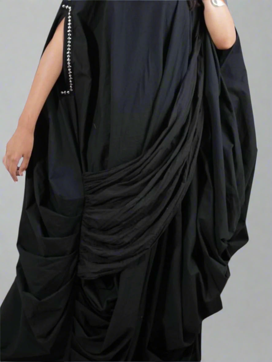 Black draped garment | Women Dresses | Pret Clothes | nEo Clothes