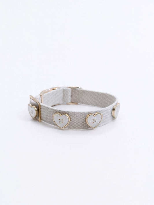 Organic White Heart Pet Collars