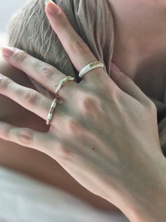 Ivory Eclipse Ring - (Stack of 3)