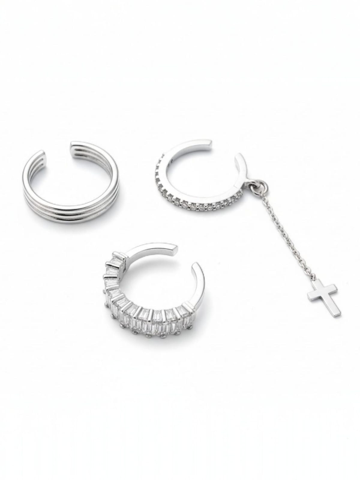 Cross Grace Ear Cuff (Stack of 3)