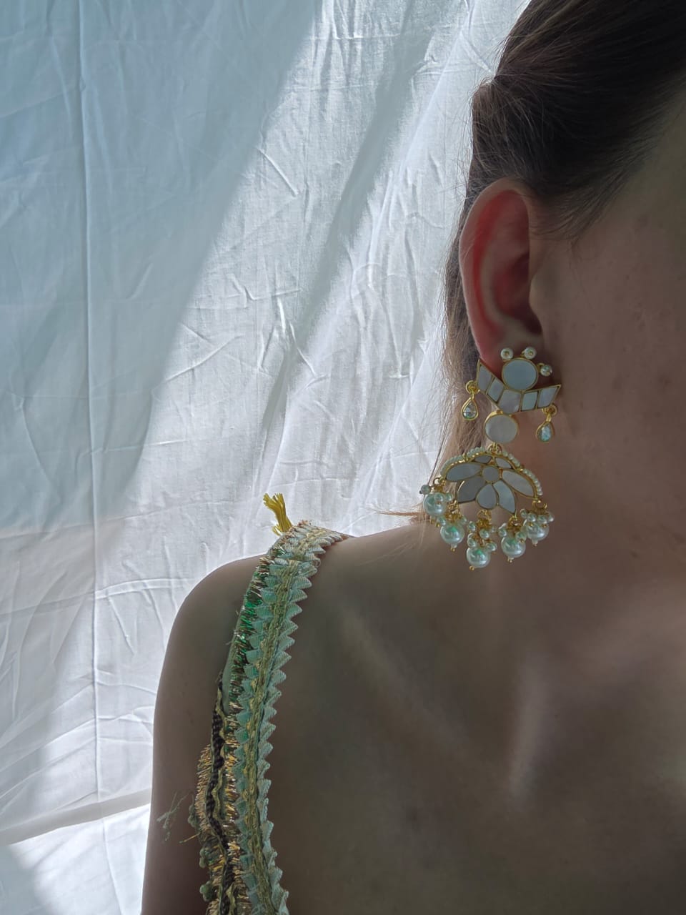 White Lustre Bloom Earrings - Heritage Jewelry by nEo