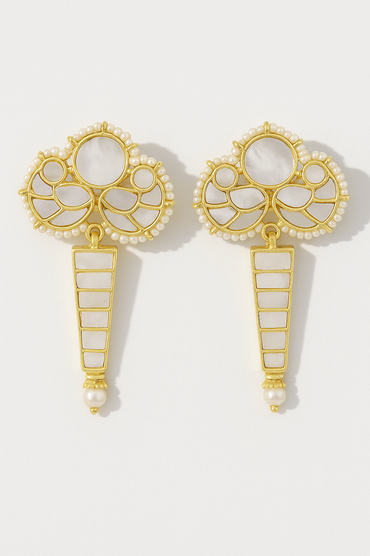White Majestic Ivory Towers Drops Earrings - Heritage  Jewelry by nEo